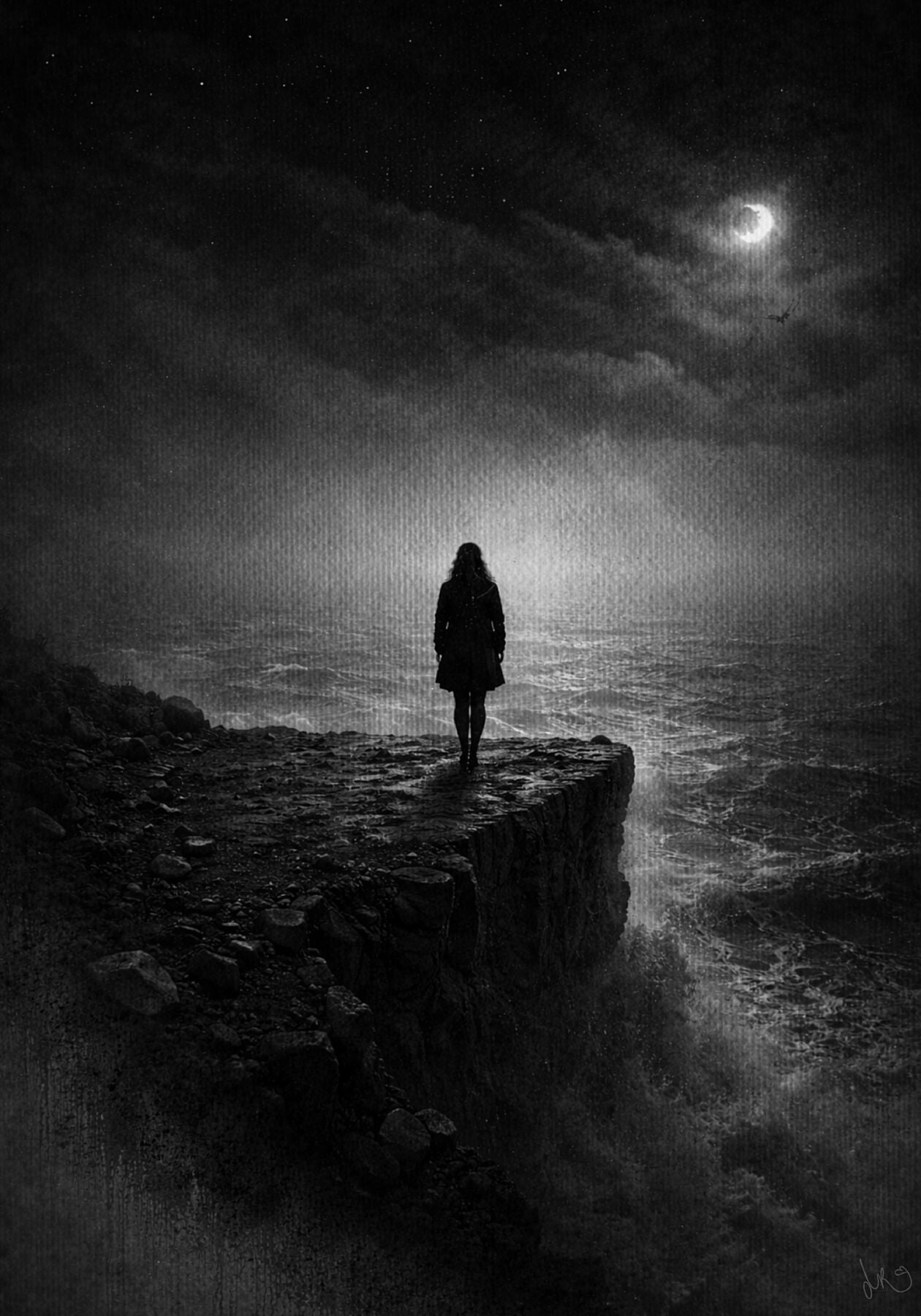 The Edge of Stillness - Somatic Illustration by Dawn M Roeske