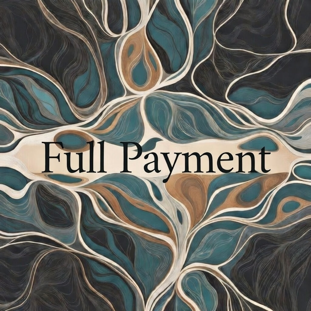 Full payment option for The Full Spectrum Neural Map™ Commission by Dawn Roeske -- dark background with flowing golden and teal ink lines